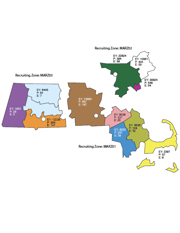 Massachusetts Recruiting Zone Map