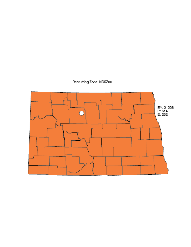 North Dakota Recruiting Zone Map