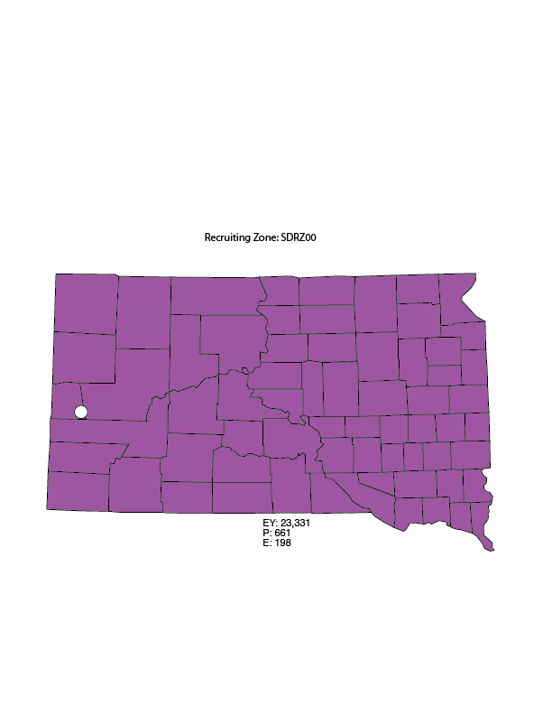 South Dakota Recruiting Zone Map