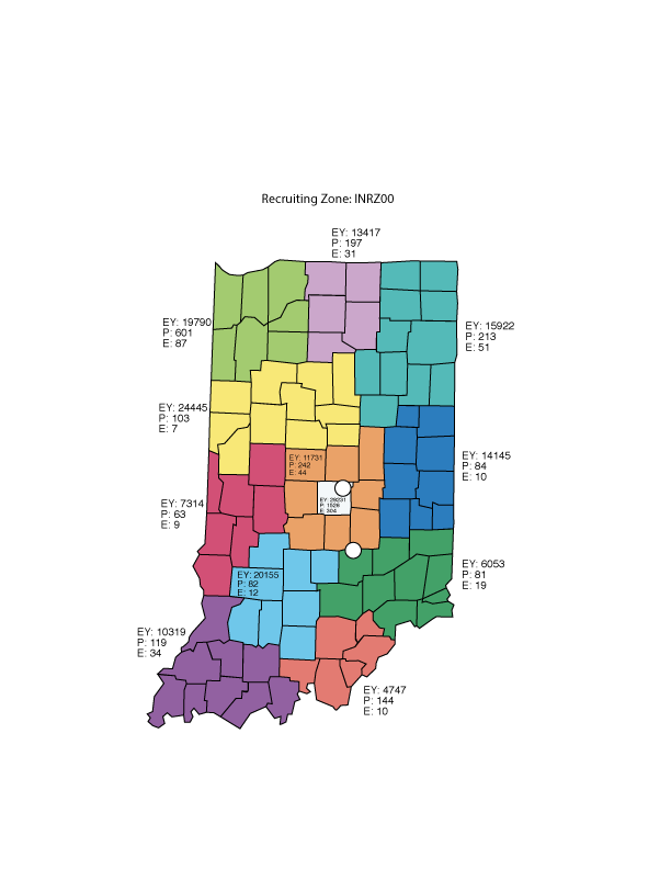 Indiana Recruiting Zone Map