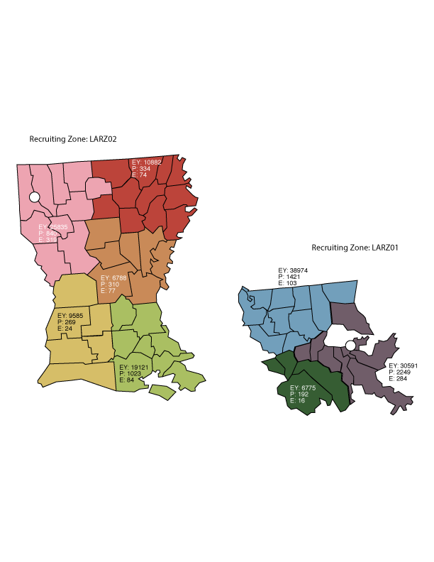Louisiana Recruiting Zone Map