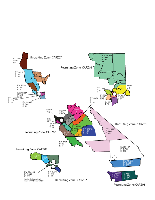 California Recruiting Zone Map
