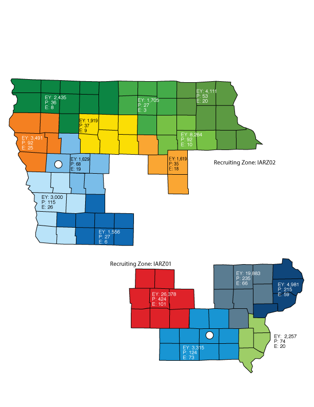 Iowa Recruiting Zone Map