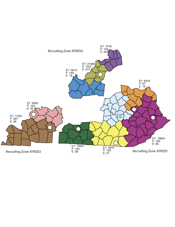 Kentucky Recruiting Zone Map