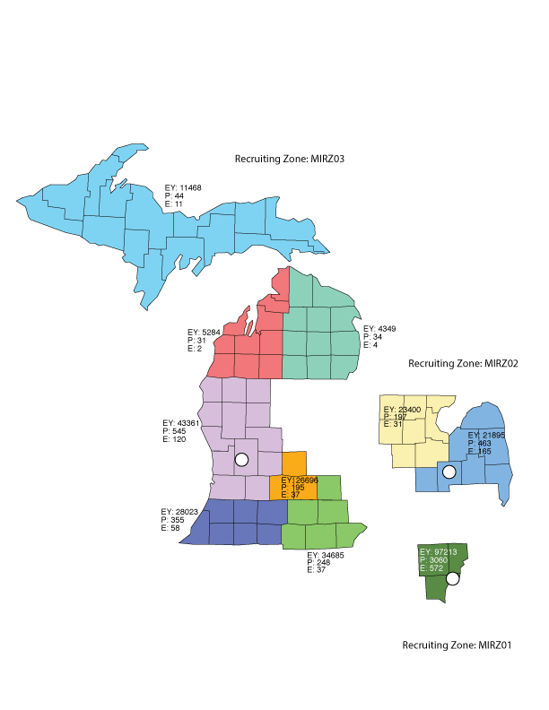 Michigan Recruiting Zone Map