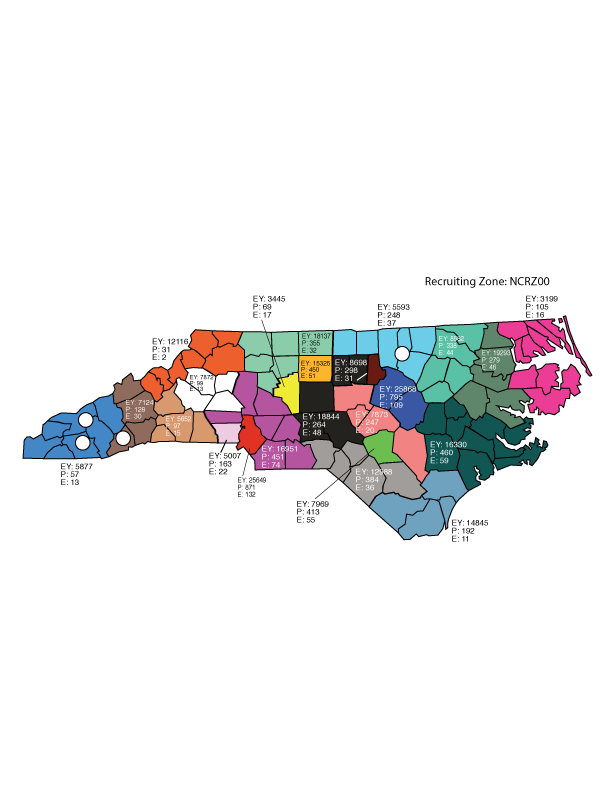 North Carolina Recruiting Zone Map