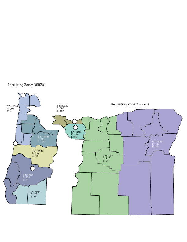 Oregon Recruiting Zone Map