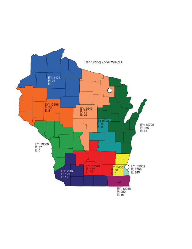 Wisconsin Recruiting Zone Map